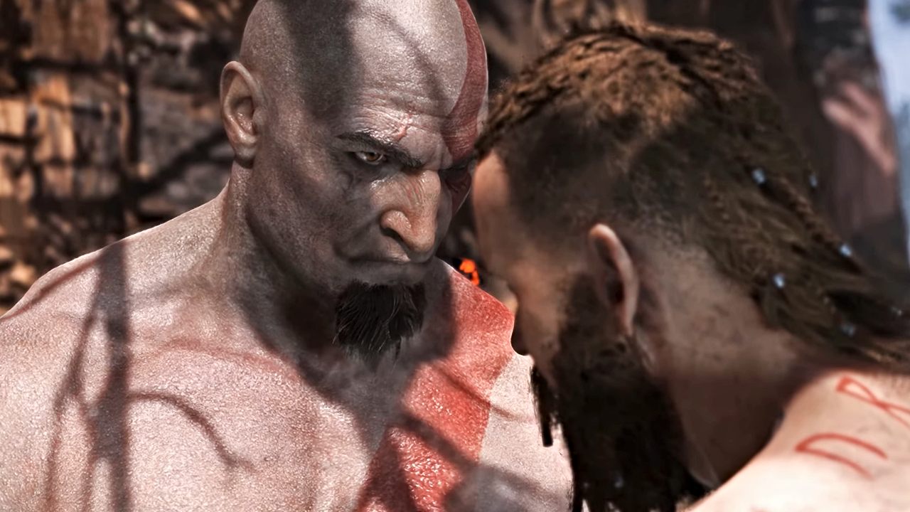 Kratos z bródką God of War