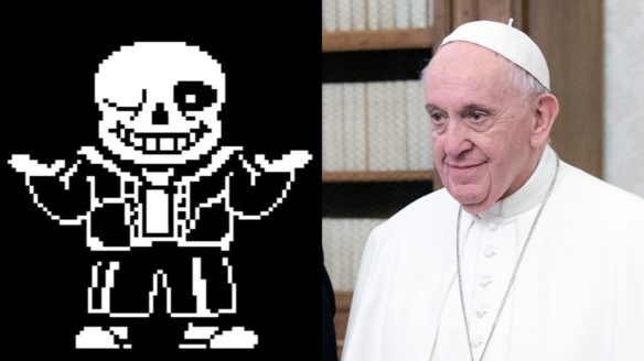 Papież Franciszek i Sans z Undertale