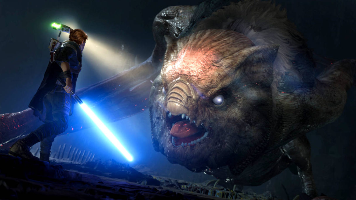 Star Wars Jedi Fallen Order 2 - Cal walczy z ogromnym nietoperzem