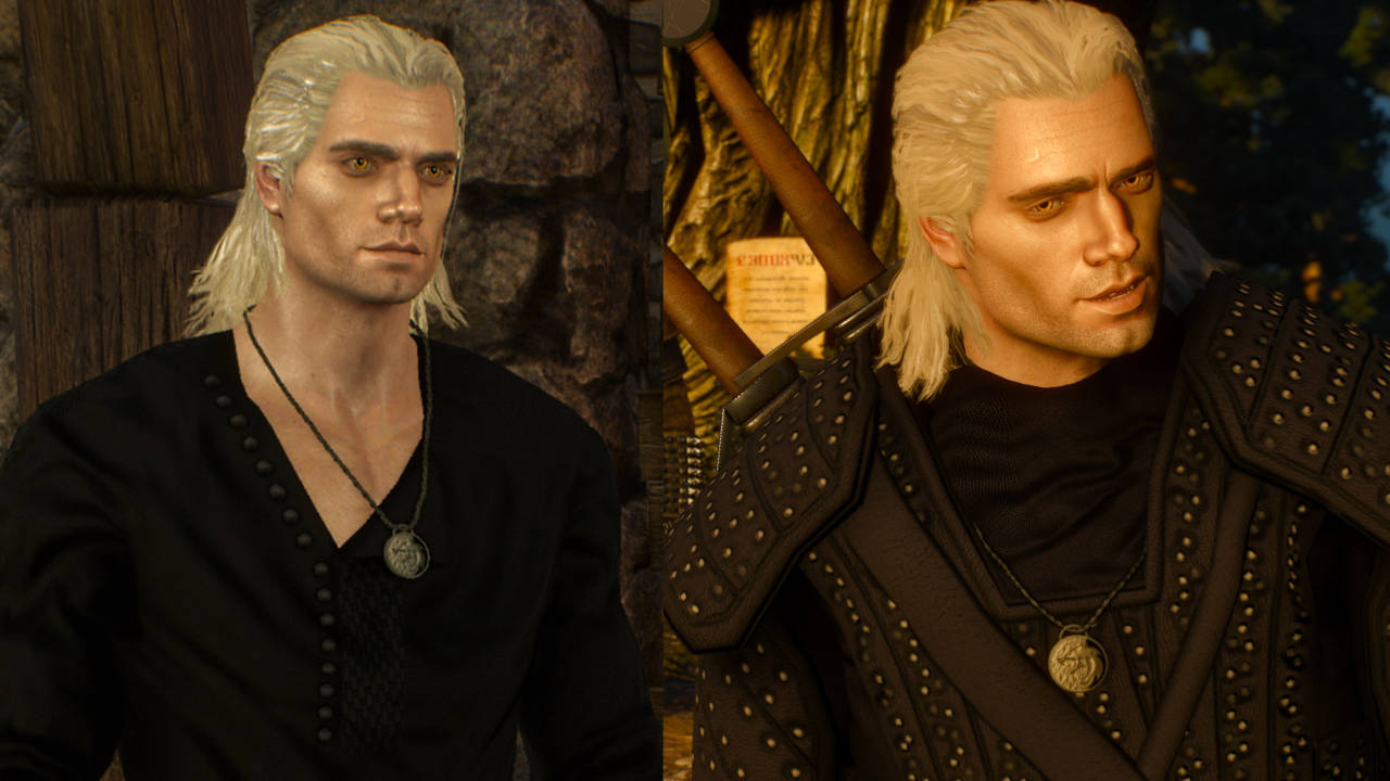 Wiedźmin 3 Dziki Gon - mod Henry Cavill Netflix Clothes - Geralt w koszuli i w zbroi