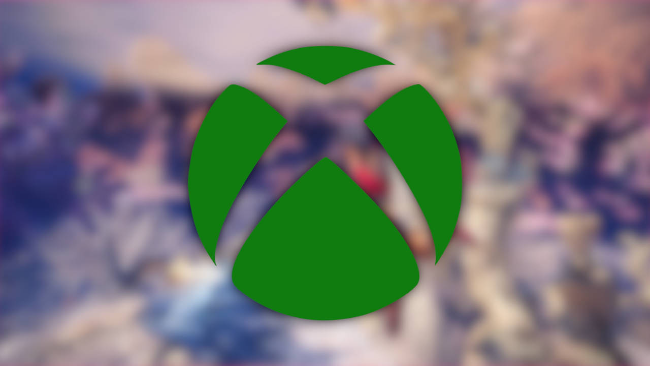 Xbox - logo na tle rozmazanego zrzutu ekranu Monster Hunter World