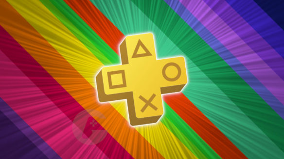 PS Plus marzec 2022 - logo - rainbow