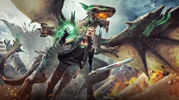 Scalebound obrazek promocyjny ze smokiem i bohaterem