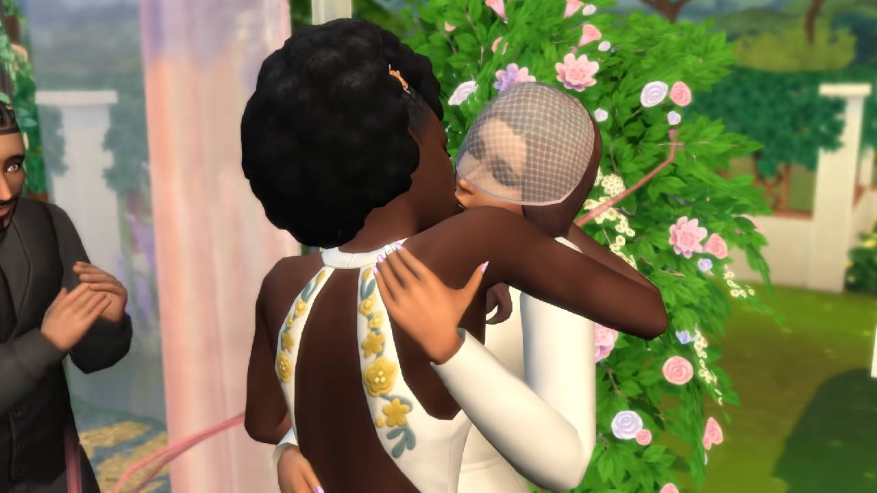 The Sims 4 - Ślubne historie - para kobiet całuje się