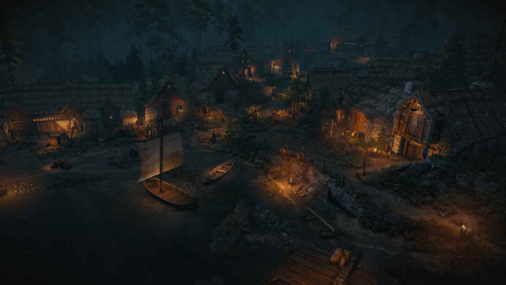 Wiedźmin 3 Dziki Gon - mod Better graphic for Ultra settings - wioska nocą