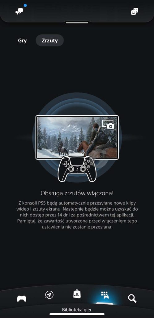 PS5 - przesyłanie zrzutów ekranu w PS App