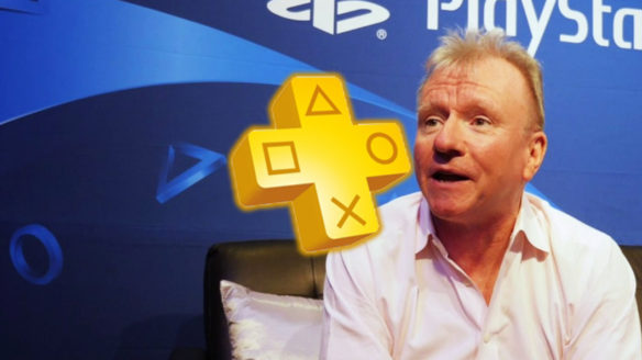 Logo PS Plus i szef PlayStation Jim Ryan