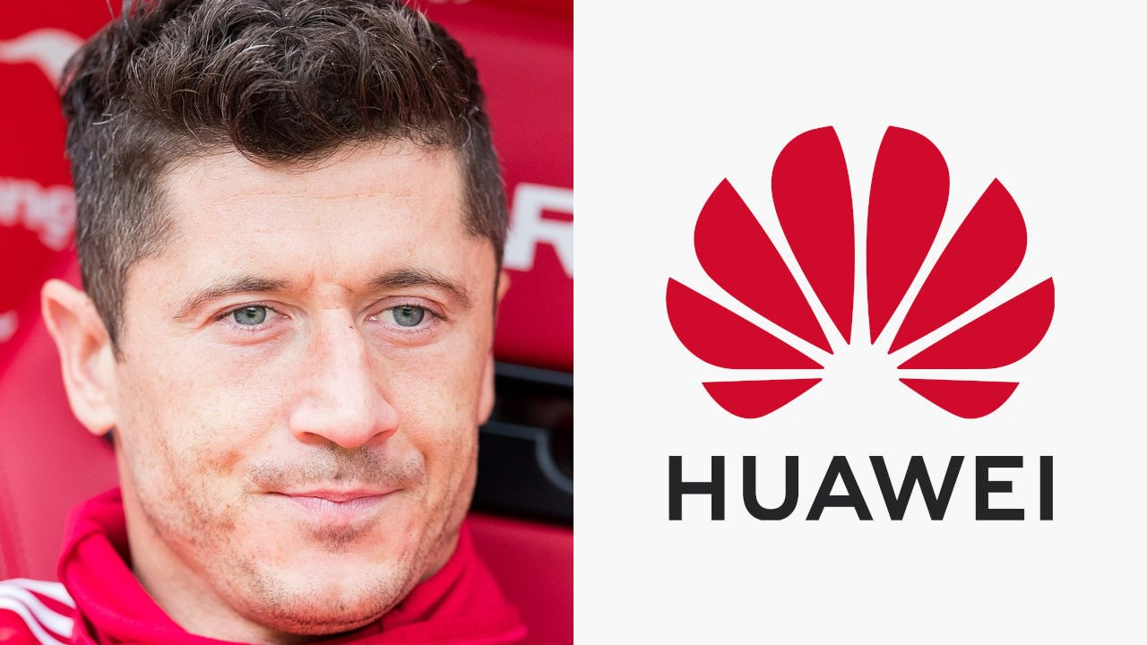 Robert Lewandowski - logo Huawei