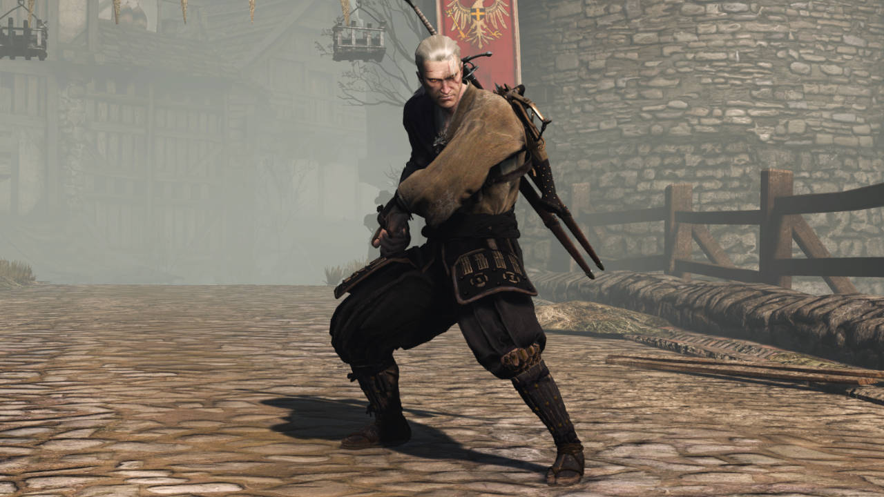 Wiedźmin 3 Dziki Gon - mod - Samurai Attire DLC - Geralt w stroju samurajka
