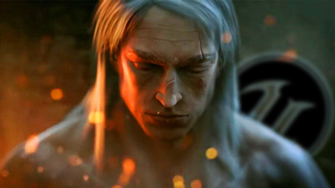 Wiedźmin Geralt i logo Unreal Engine