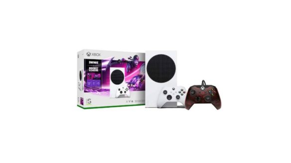 Xbox Series S + dodatki Fortnite i Rocket League + pad przewodowy PDP Crimson Red