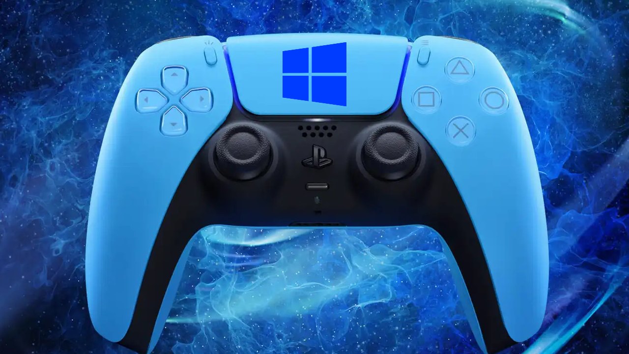 Kontroler DualSense i logo Windows