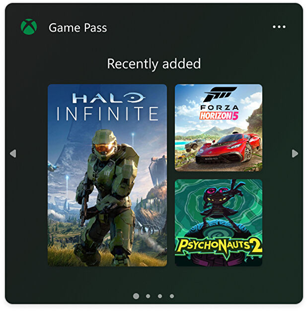 Xbox Game Pass - widget w Windows 11