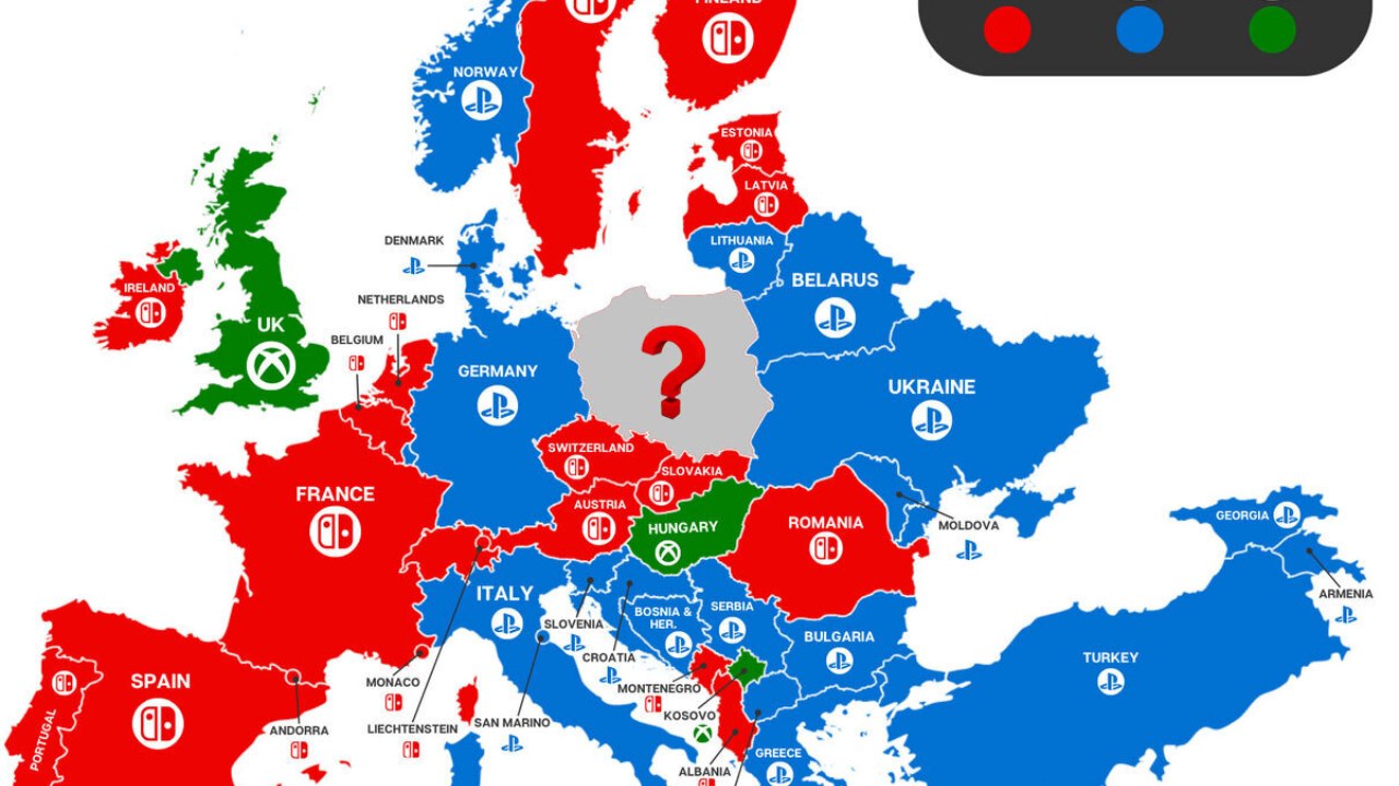 PS5, Switch czy Xbox Series? Najpopularniejsze konsole w krajach Europy