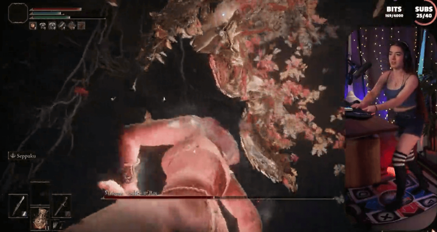 Streamerka używa matę do tańczenia aby pokonać bossa w Elden Ring