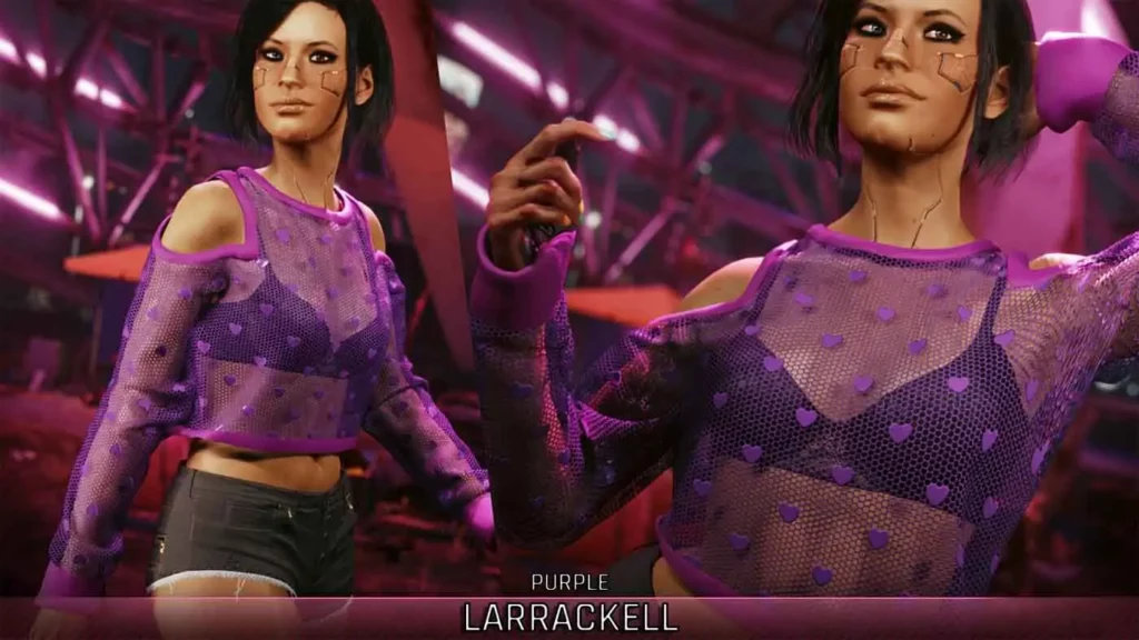 Cyberpunk 2077 - tak wygląda nowa bluzka w serduszka na Walentynki.