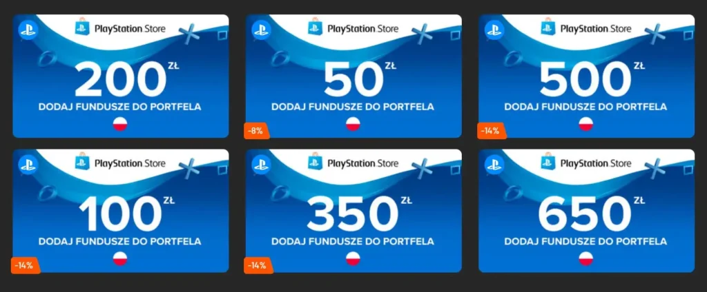 Doładowania PSN w promocji.