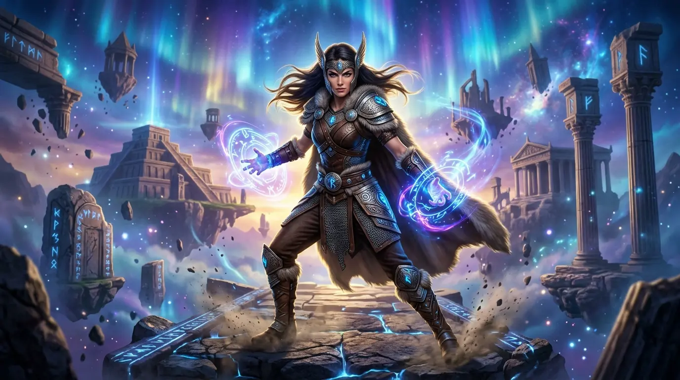 Faye wojowniczka w mistycznym wymiarze Everywhen w God of War Laufey na PS5
