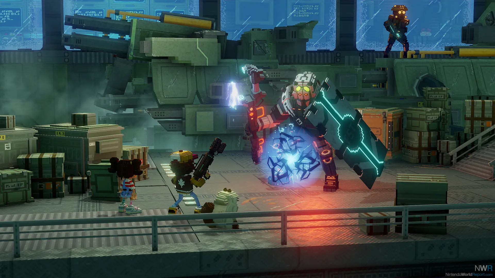 Gameplay scene from Echo Generation Midnight Edition featuring characters and a robot enemy.